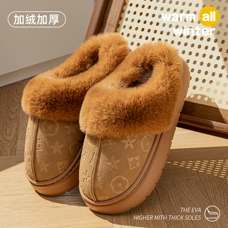 棉拖鞋男士冬季防水外穿2025新款室内家居家保暖情侣厚底棉鞋女款