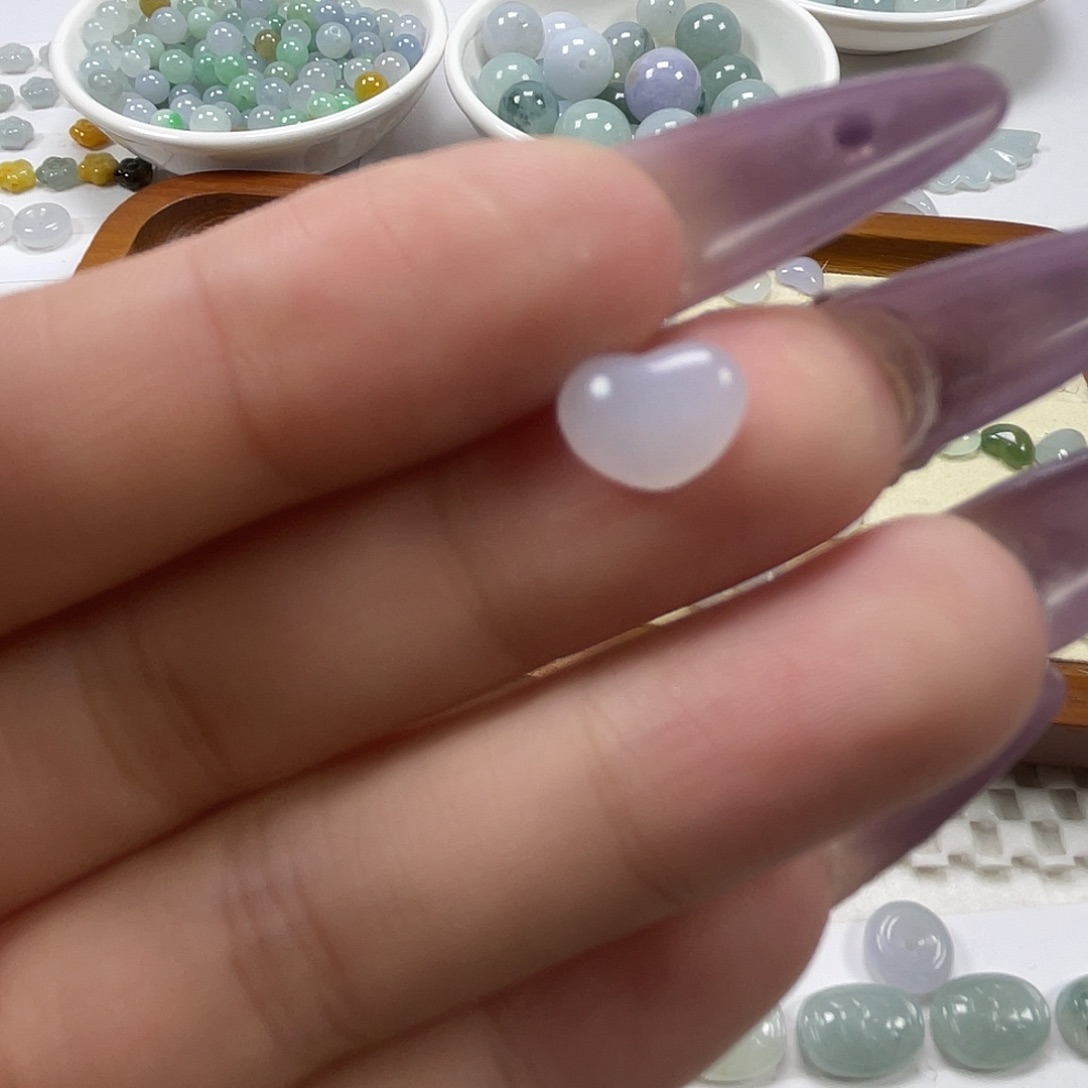 翡翠颈饰未镶嵌天然缅甸a货翡翠