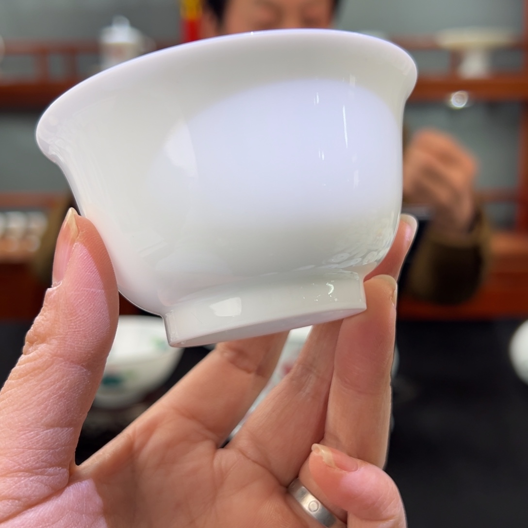 柴窑素胎撇口杯杯