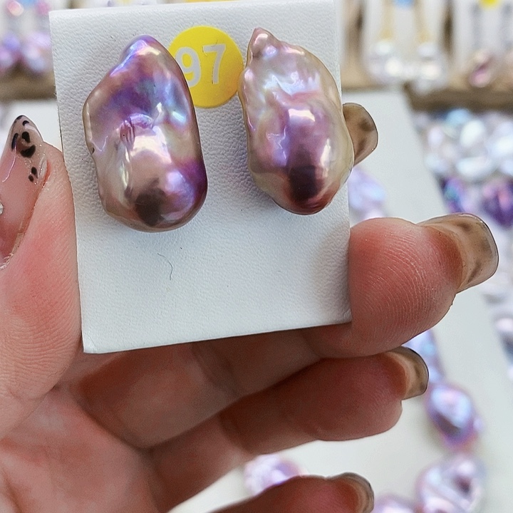 银S925镶嵌耳饰淡水珍珠