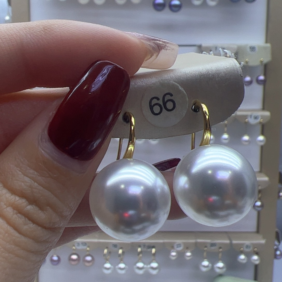 淡水珍珠耳饰18K金镶嵌