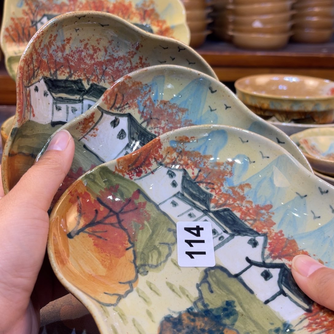 小***绘瓷片景德镇手工制作
