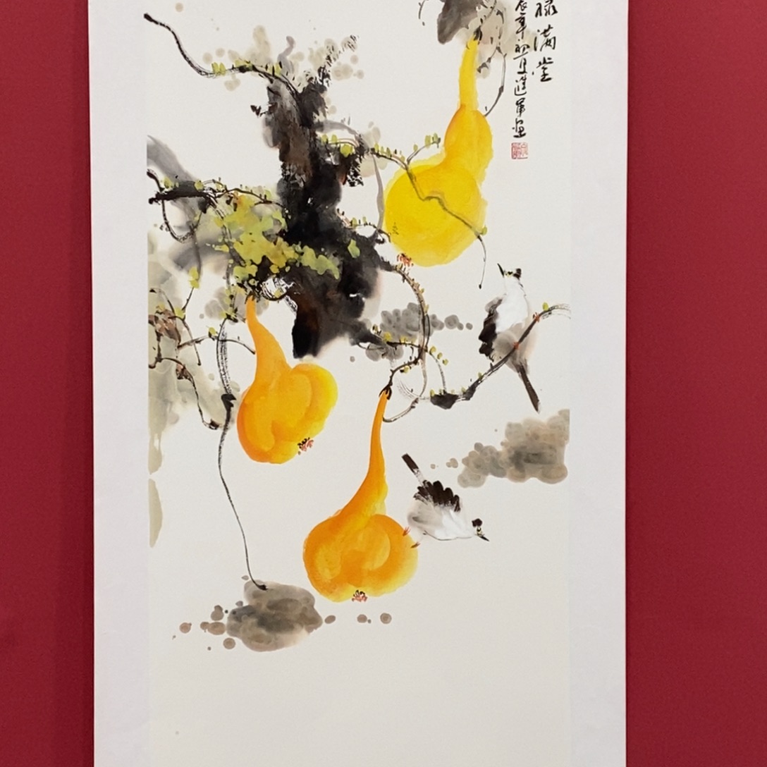 国画文进军三尺精品花鸟作品