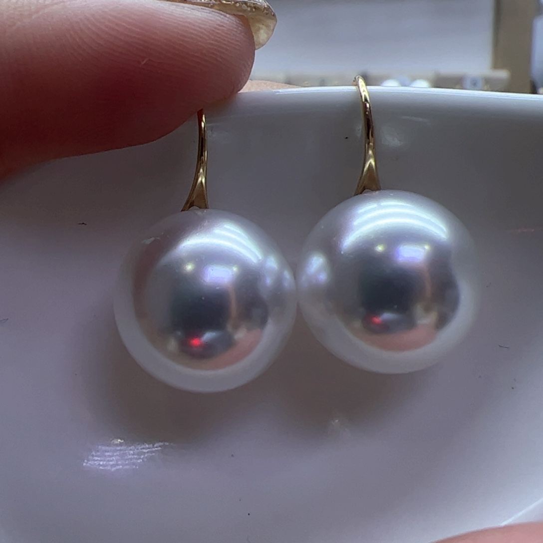 淡水珍珠耳饰18K金镶嵌