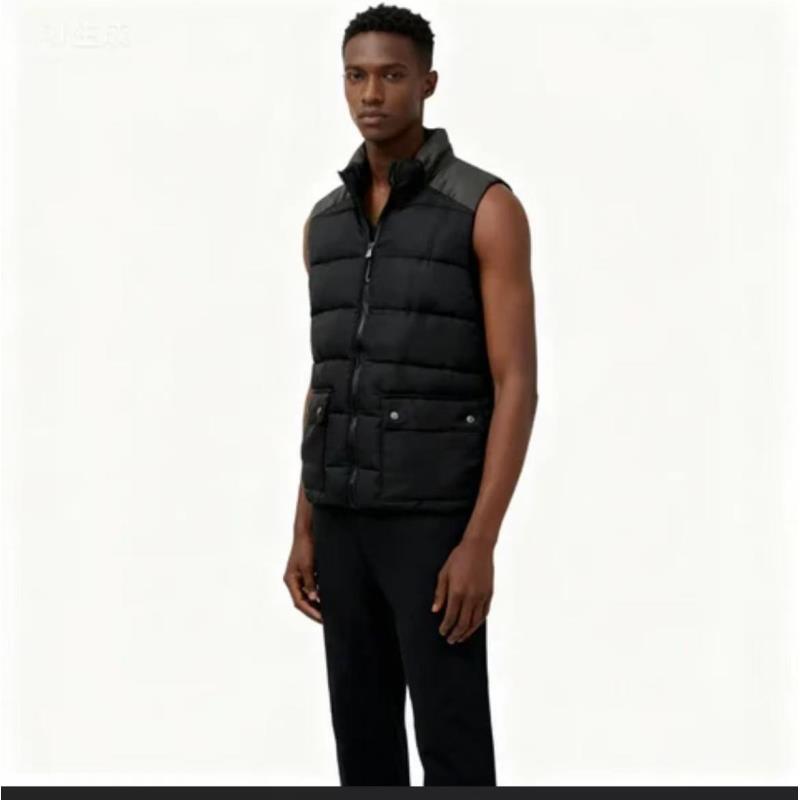 男士拼接立领加绒保暖休闲运动时尚棉马甲 169