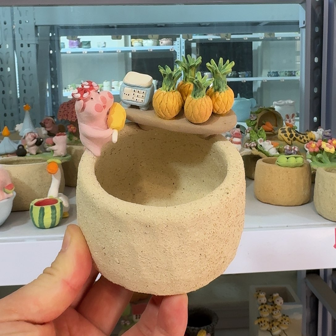 爱***牛厂家直销手工花盆摆件