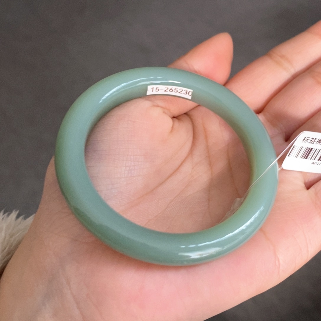 和田玉手镯未镶嵌鸭蛋青5253