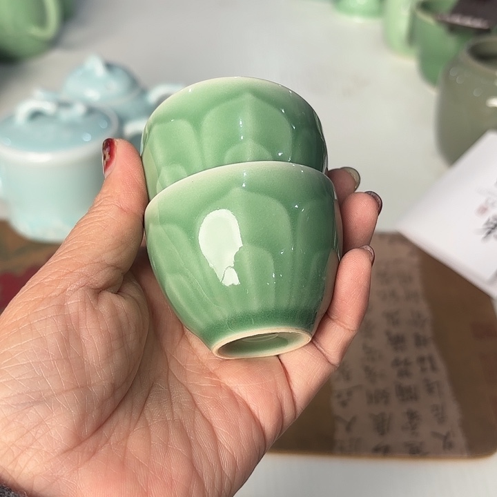 龙泉云间青瓷小米茶器