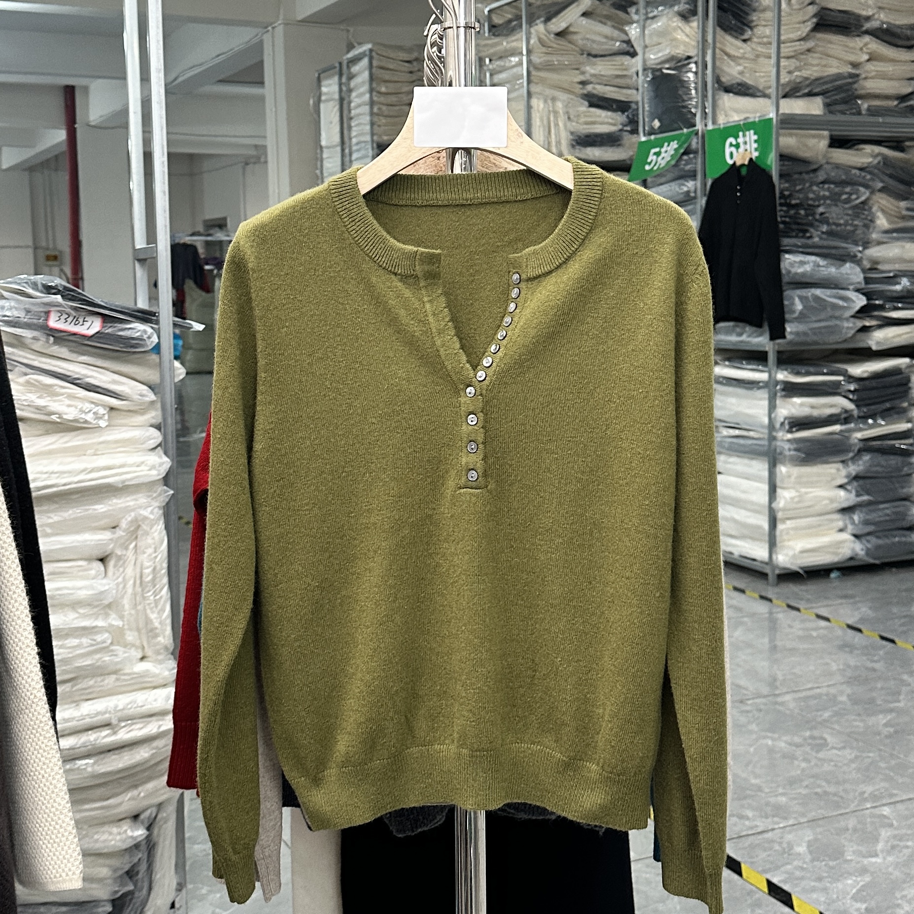 山羊绒半开领针织衫#软糯亲肤【巴黎21078 】