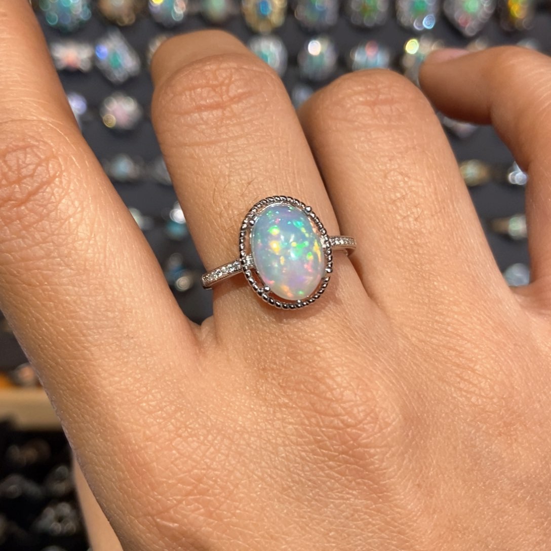 欧泊戒指—银S925镶嵌