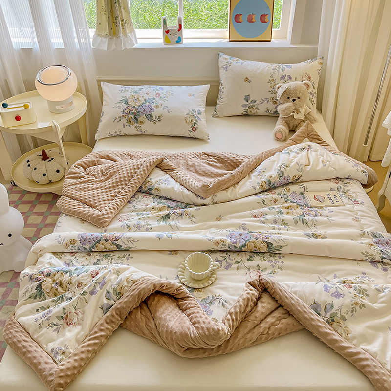 a类全棉豆豆被2025款学生宿舍春秋被亲肤安抚空调被儿童豆豆被芯