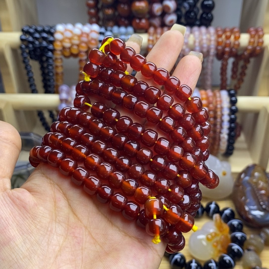 蛐***蟀玛瑙/玉髓手链未镶嵌