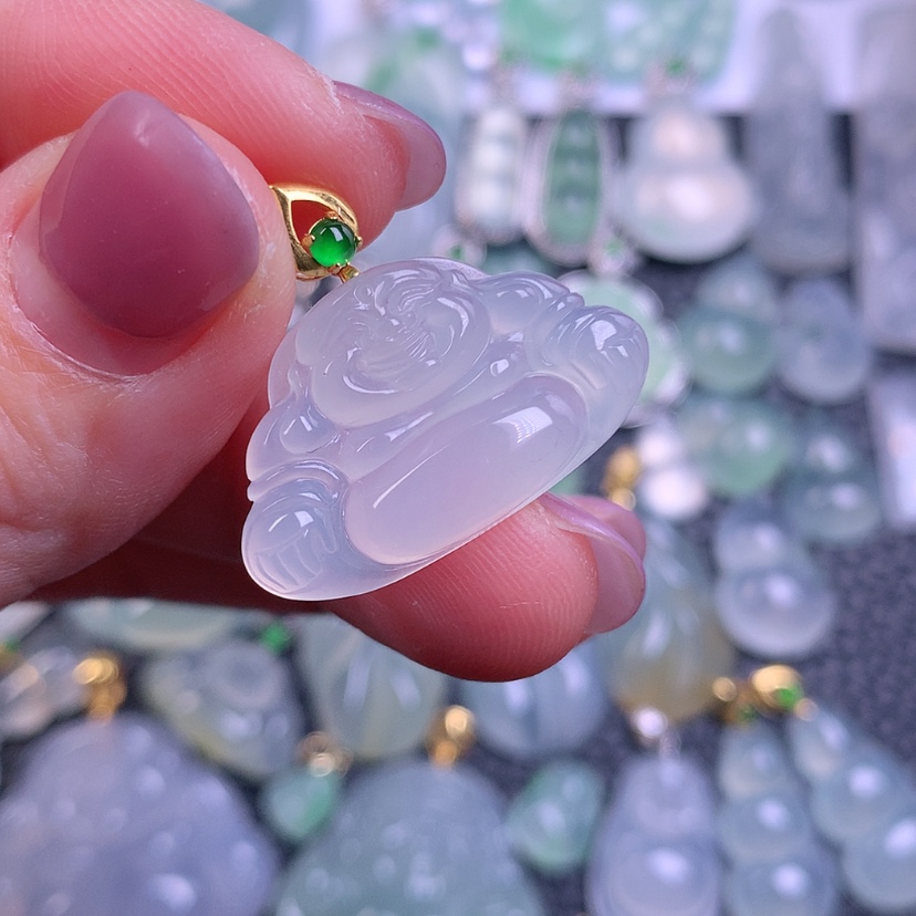 【闪购商品】翡翠颈饰18K金镶嵌天然缅甸翡翠