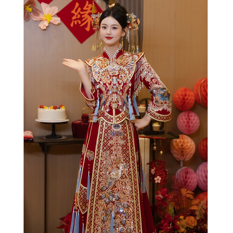 秀禾服婚服2025年新款新娘结婚礼服中式嫁衣敬酒服重工出阁服797