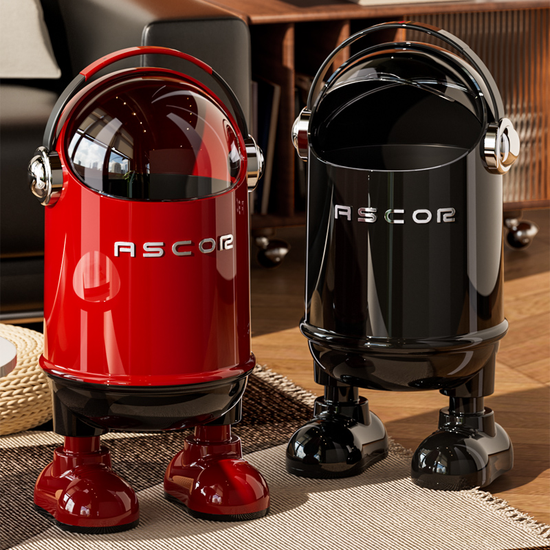 潮玩太空人垃圾桶创意双桶家用客厅卧室高颜值卫生桶可站立废纸篓