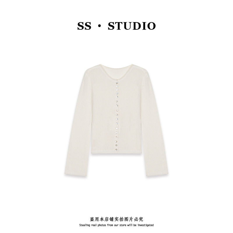 【SUSU】秋款气质轻奢长袖毛衣百搭圆领针织开衫上衣SS-5846