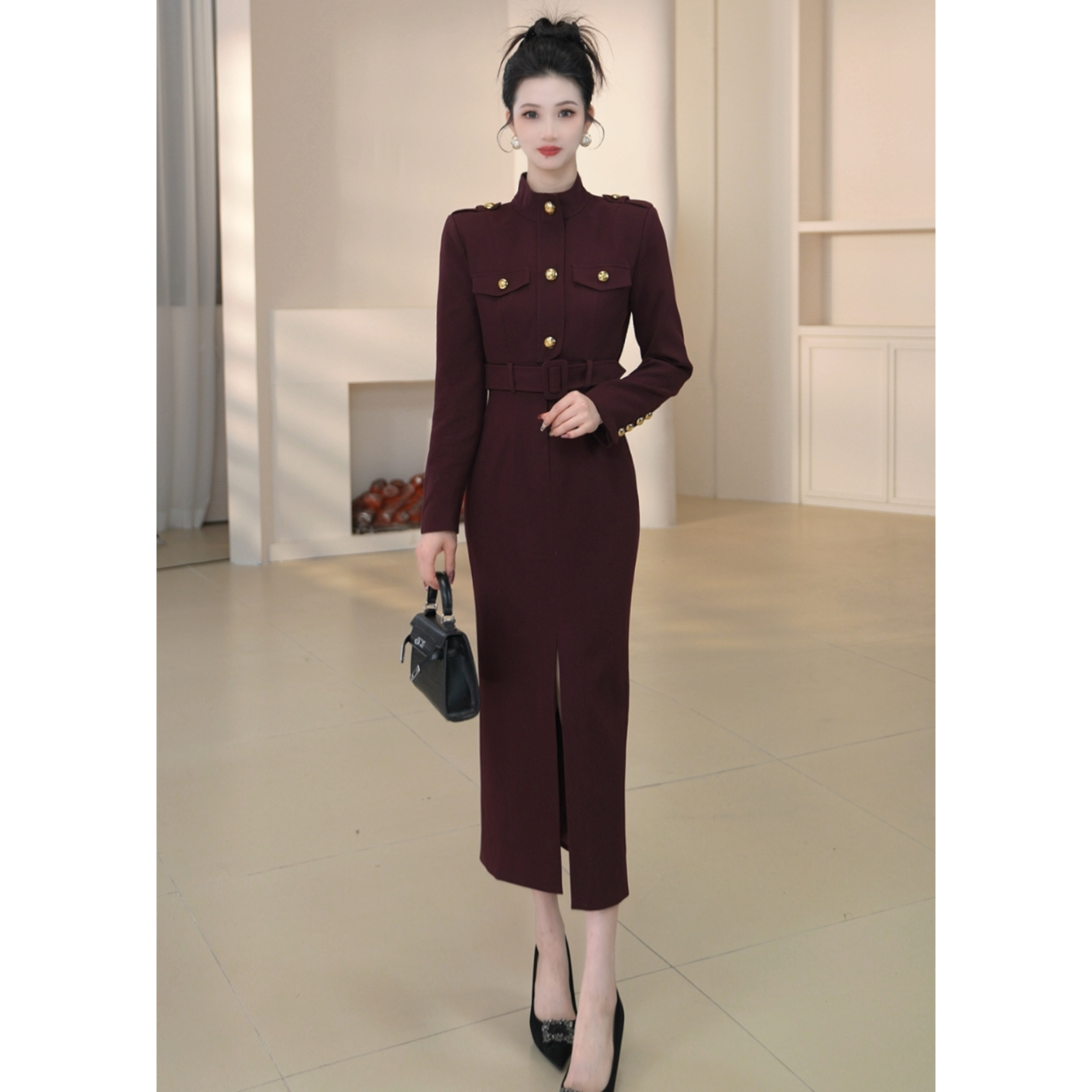 沐子的轻奢私藏【Mu/zi61323】干练修身轻奢气质通勤职业修身连衣裙