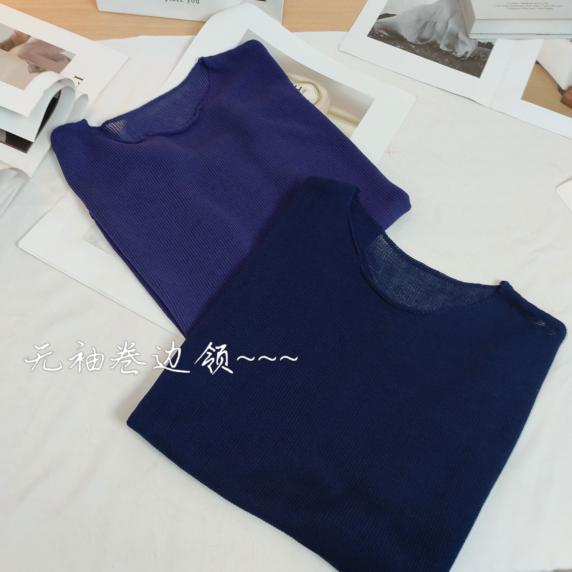 【思思精选】2025新款时尚气质圆领卷边纯色洋气百搭针织衫A318#