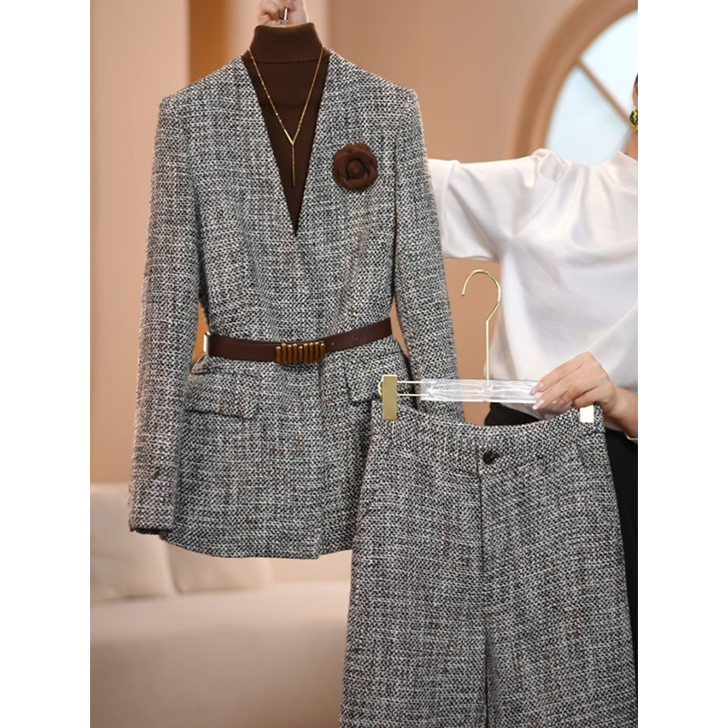 【AMNK服饰】2025秋冬新款黑咖色高级简约设计师系列修身西装外套