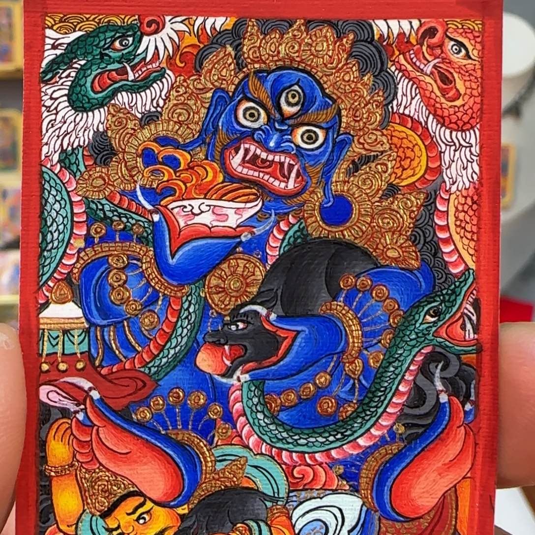 吊坠青海热贡纯手绘【黑财神】