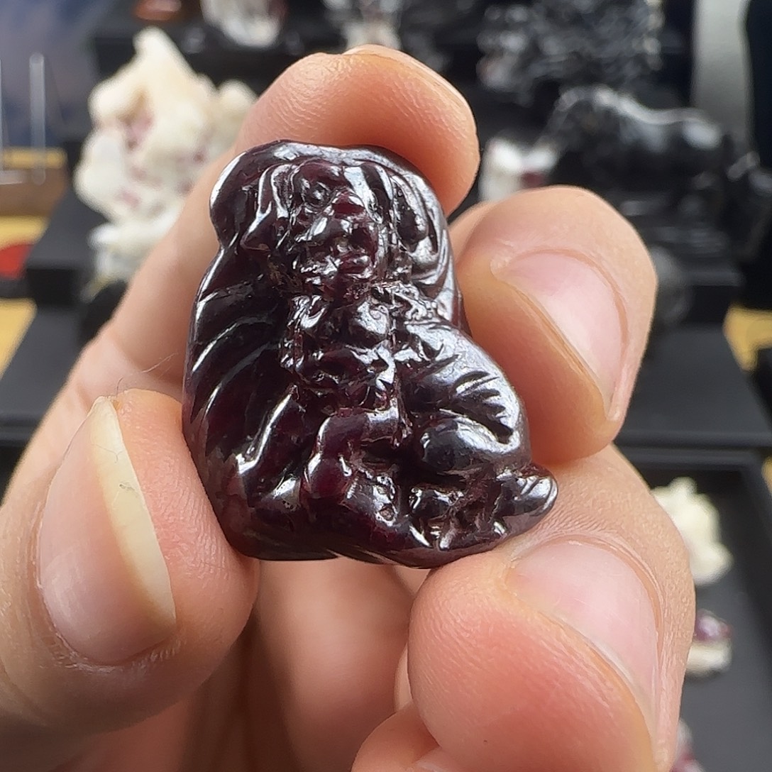 老***井天然辰砂原矿立体生肖狗挂件