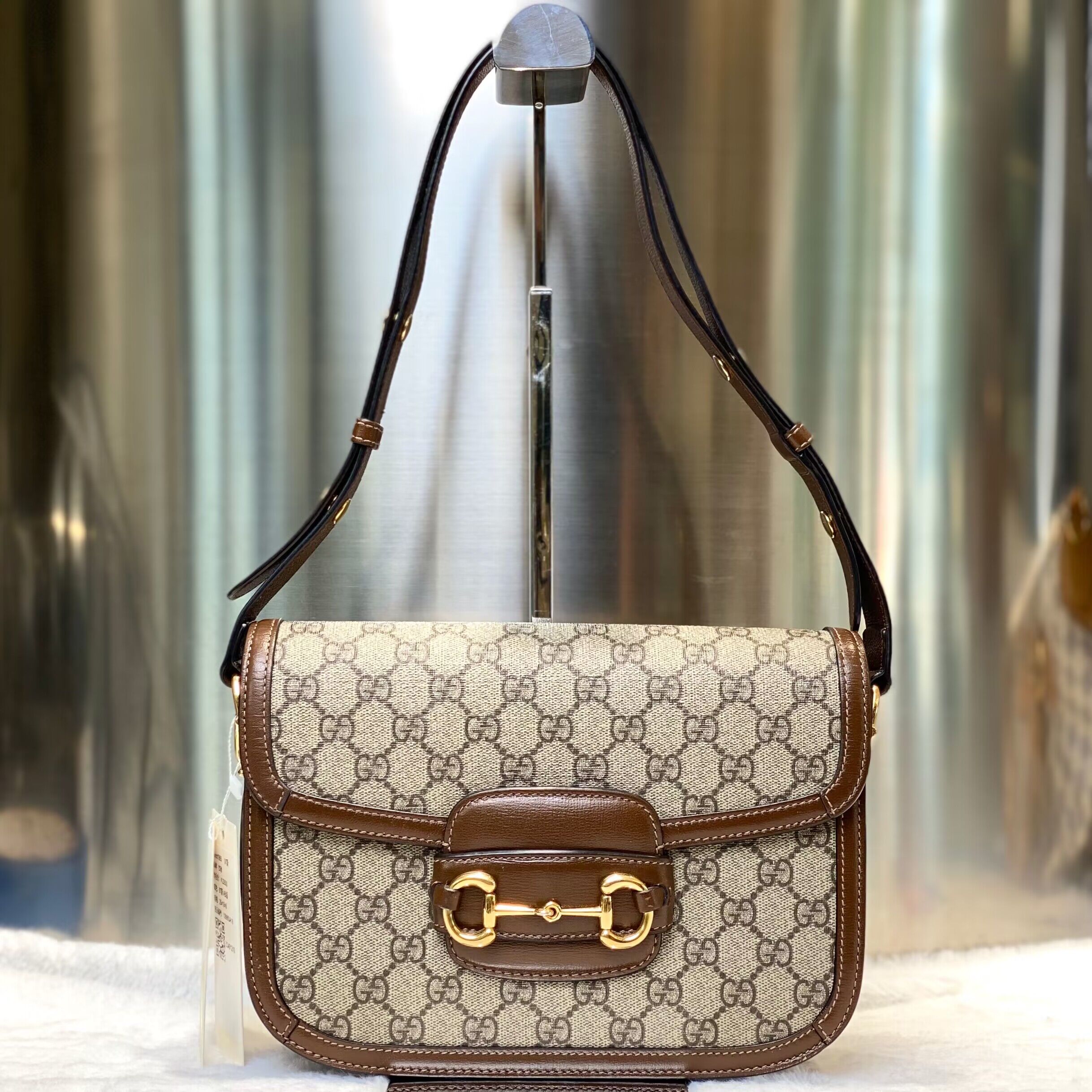 99新 GUCCI/古驰 爱马98新古驰1955马鞍包单肩斜挎包7165