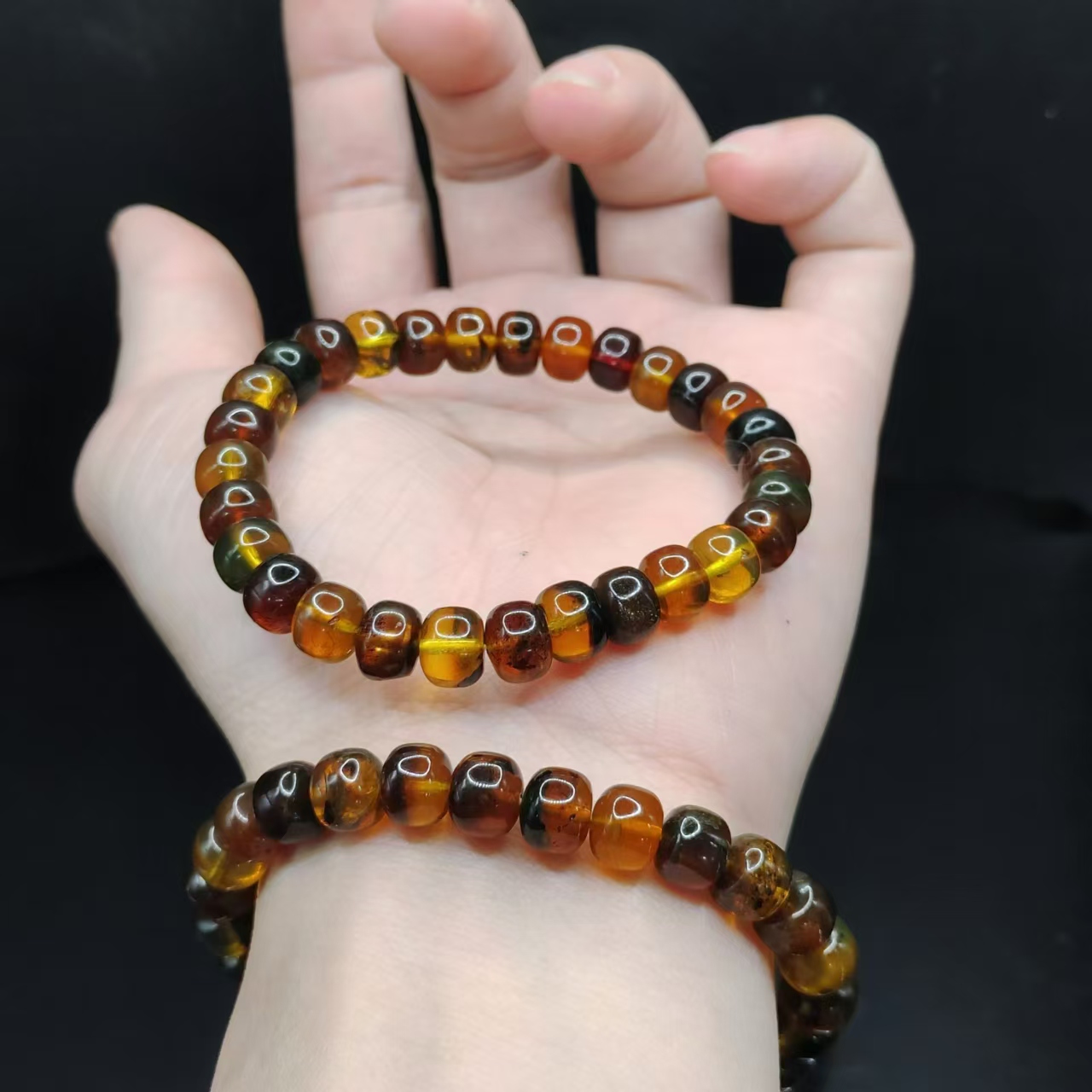 【康康严选】多宝琥珀老型珠单圈手串GS【多样性发其一】约8mm+