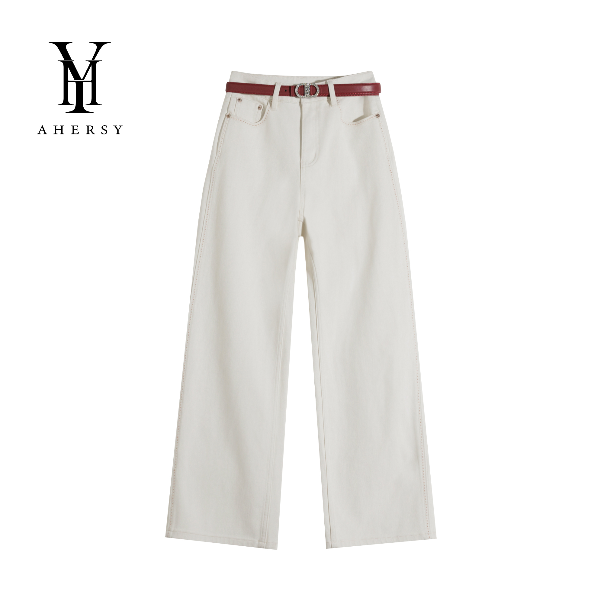 AHERSY-直筒C28休闲裤羊城故事裤子女装拖地垂感宽松百搭B15