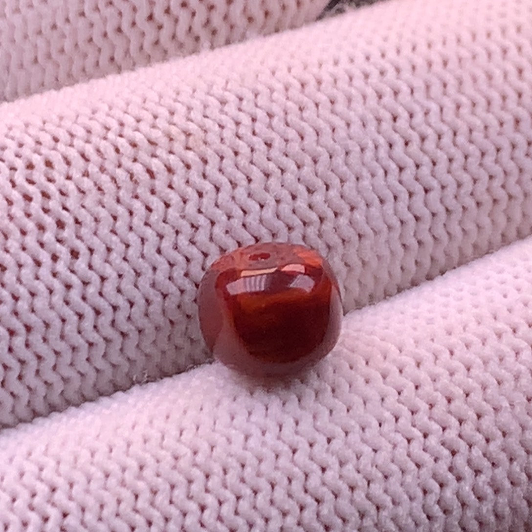 南红玛瑙未镶嵌川料原矿妖花火焰老型单珠8.6mm