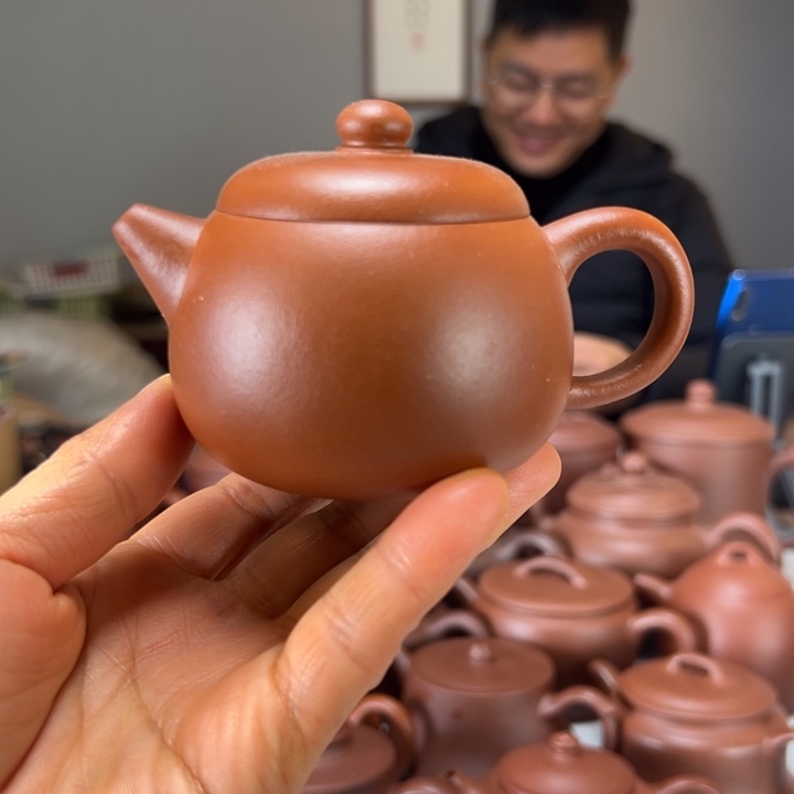 时***浅朱泥茶壶半手工朱泥文旦福利