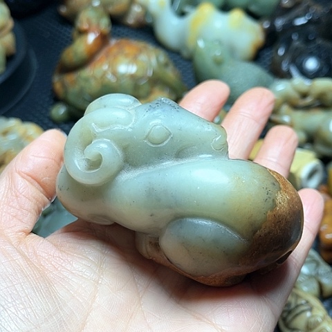 白玉菩提吊坠摆件