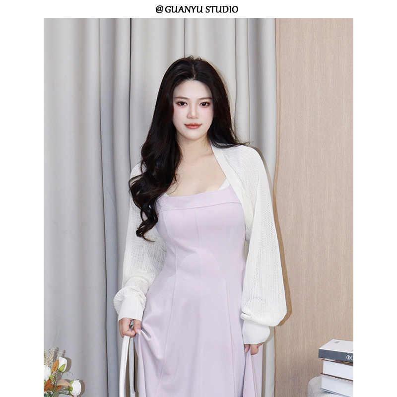 LX基础团宠】蛋妹大码女夏季胖mm针织衫温柔法式时尚开衫DM19256