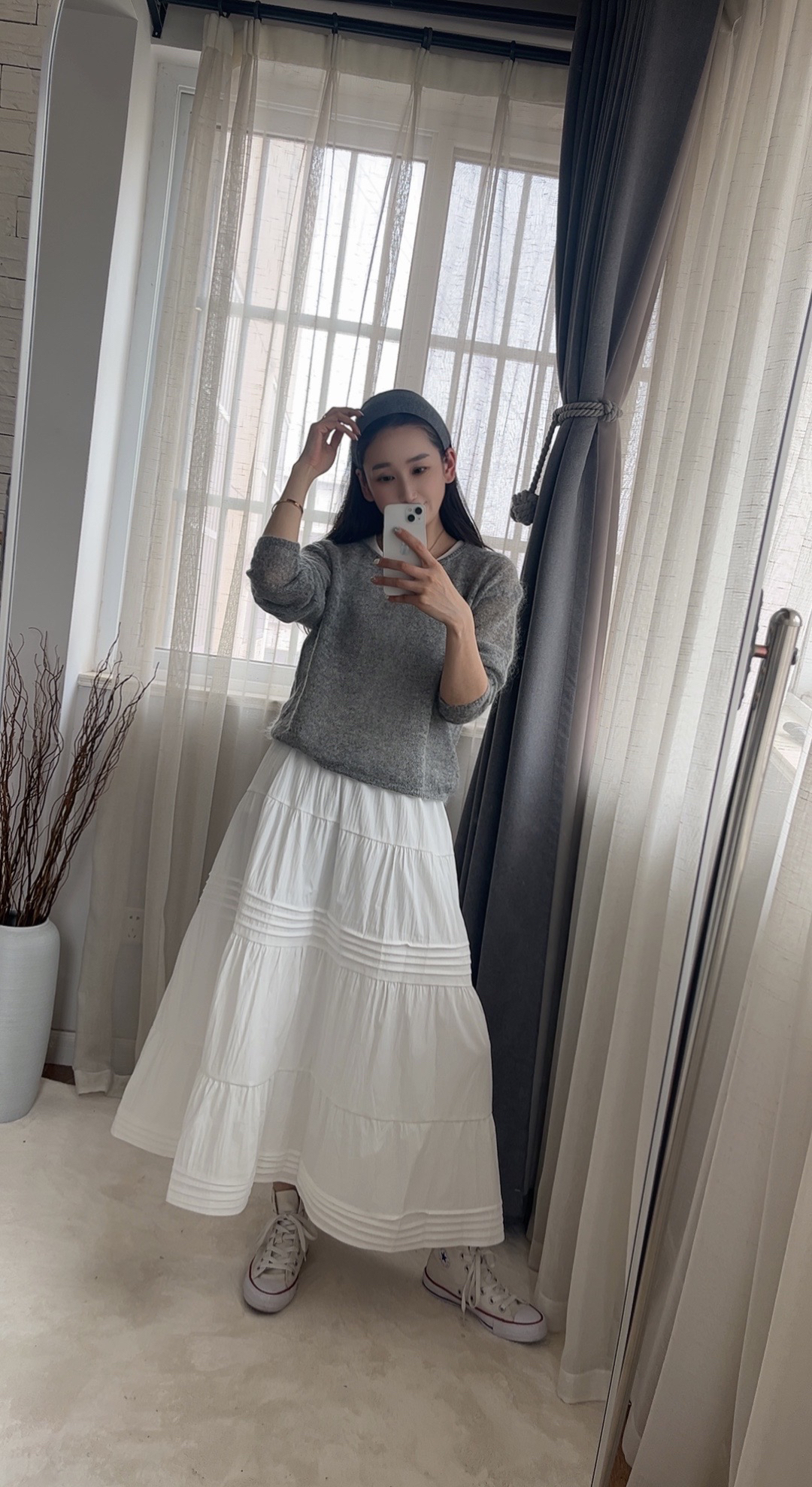 韩系温柔风氛围感宽松慵懒风圆领薄款针织衫毛衣