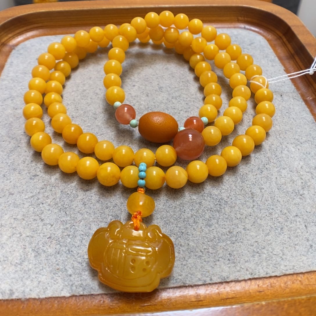 未镶嵌蜜蜡手串蜜蜡