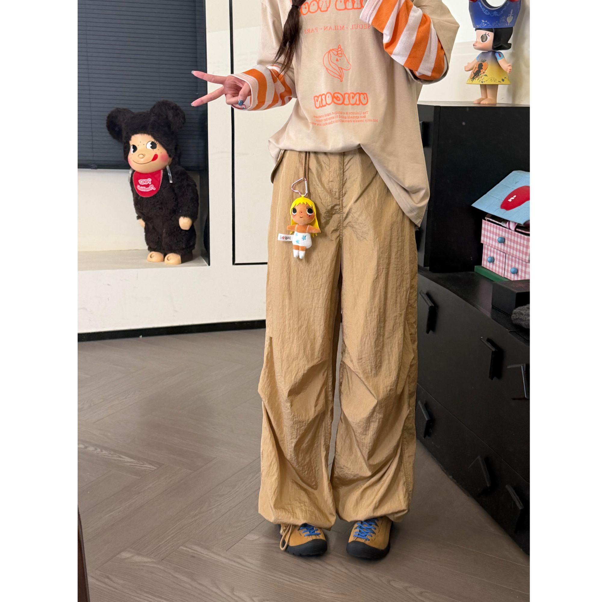 CHACHA【松弛入境】休闲时尚百搭沙丘色休闲裤