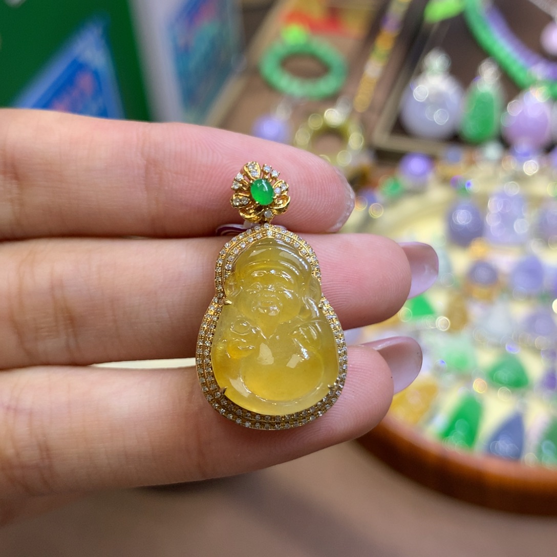 【闪购商品】翡翠18K金镶嵌颈饰翡翠