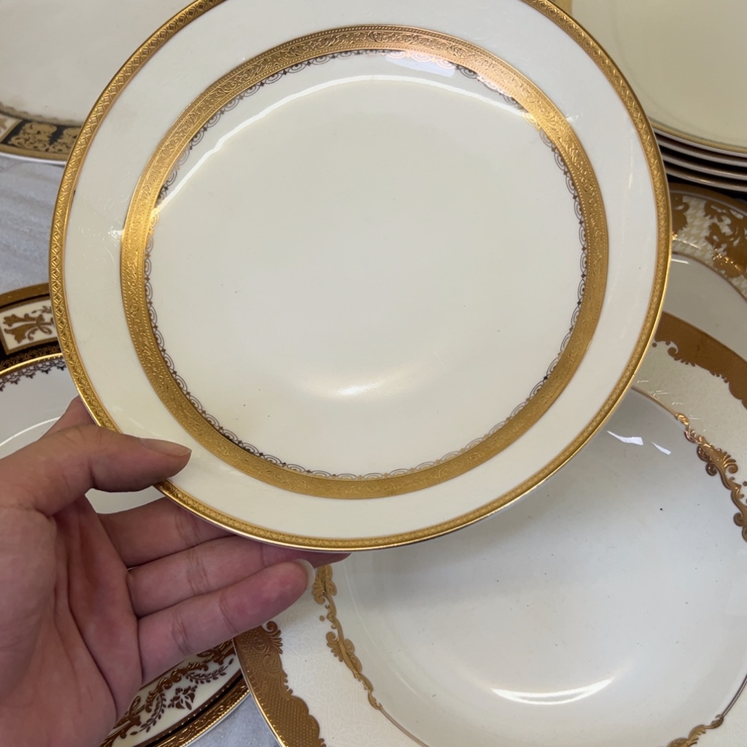 瓷片8寸深菜盘两个一单