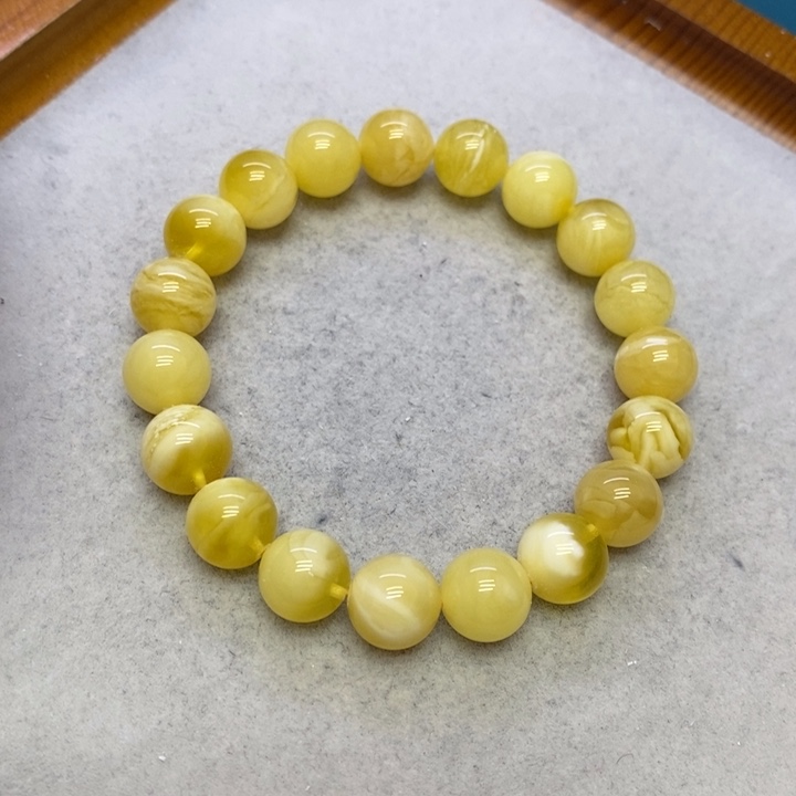 蜜蜡裸石未镶嵌手串