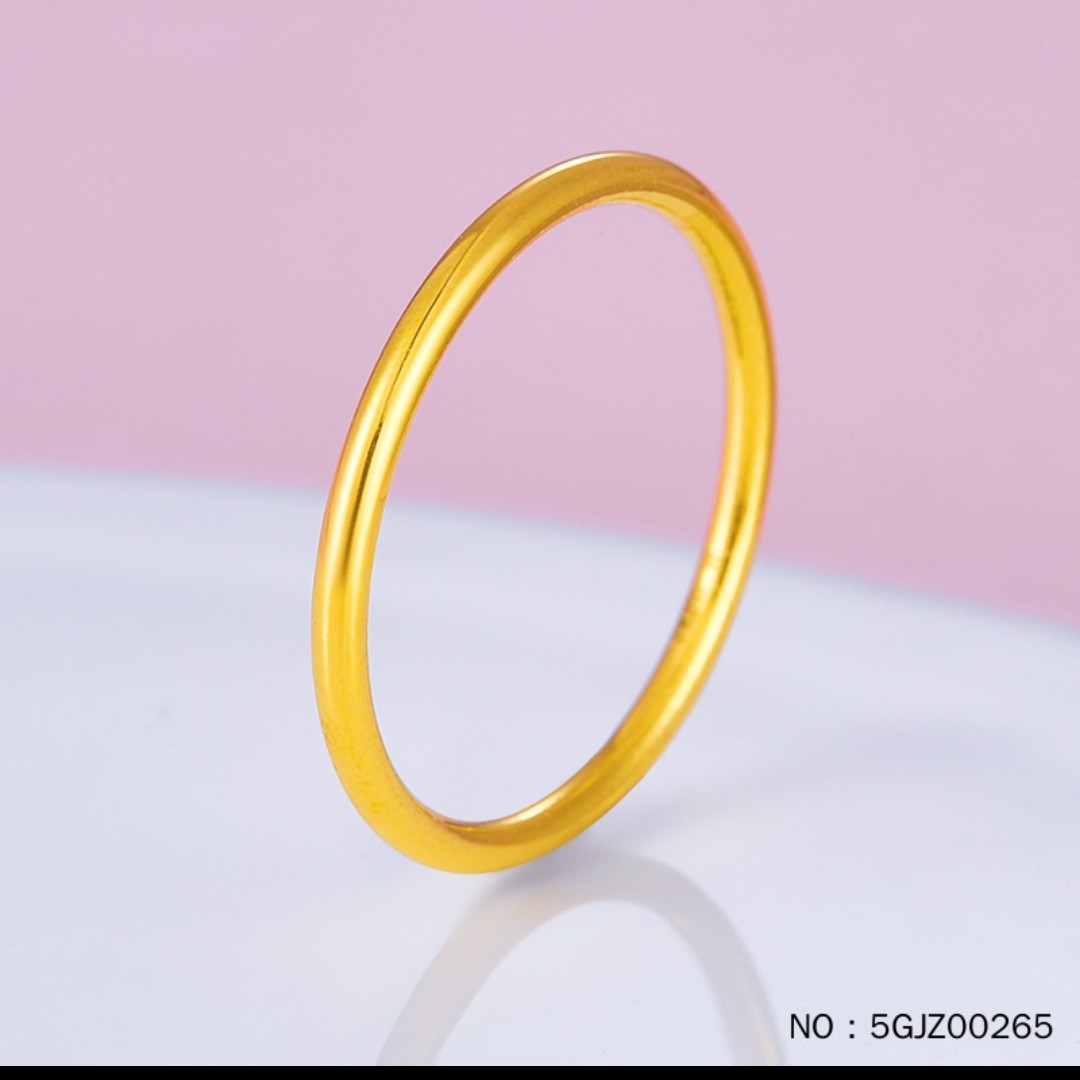 点哥黄金珠宝甄选足金素圈固口戒圈