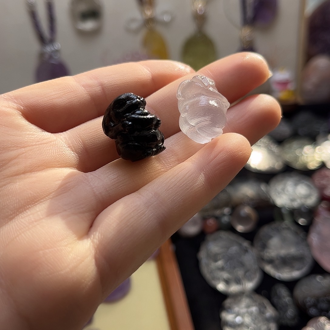 颈饰银S925镶嵌水晶?**?三件兔子➕竹节