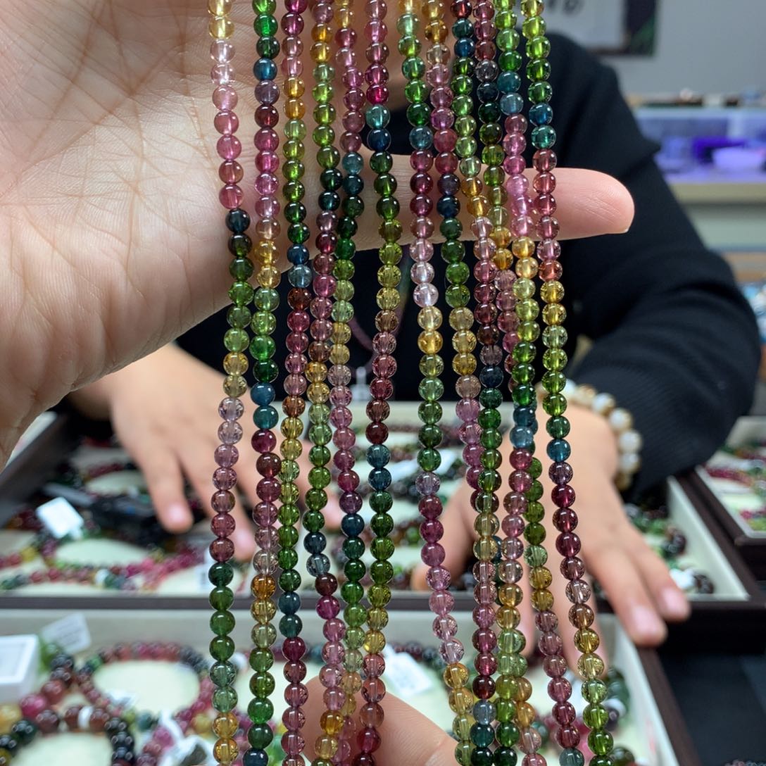 碧玺手链未镶嵌多样性发其一条4.3毫米左右