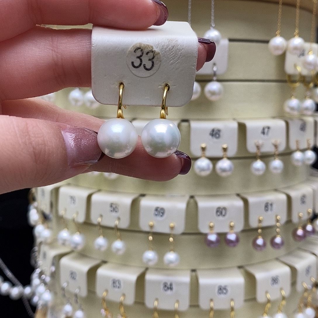 淡水珍珠耳饰银S925镶嵌