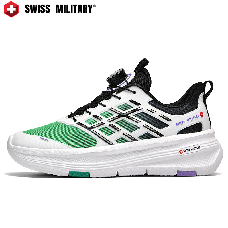 SWISS MILITARY防滑时尚跑步夏季情侣厚底运动风透气网面鞋轻便