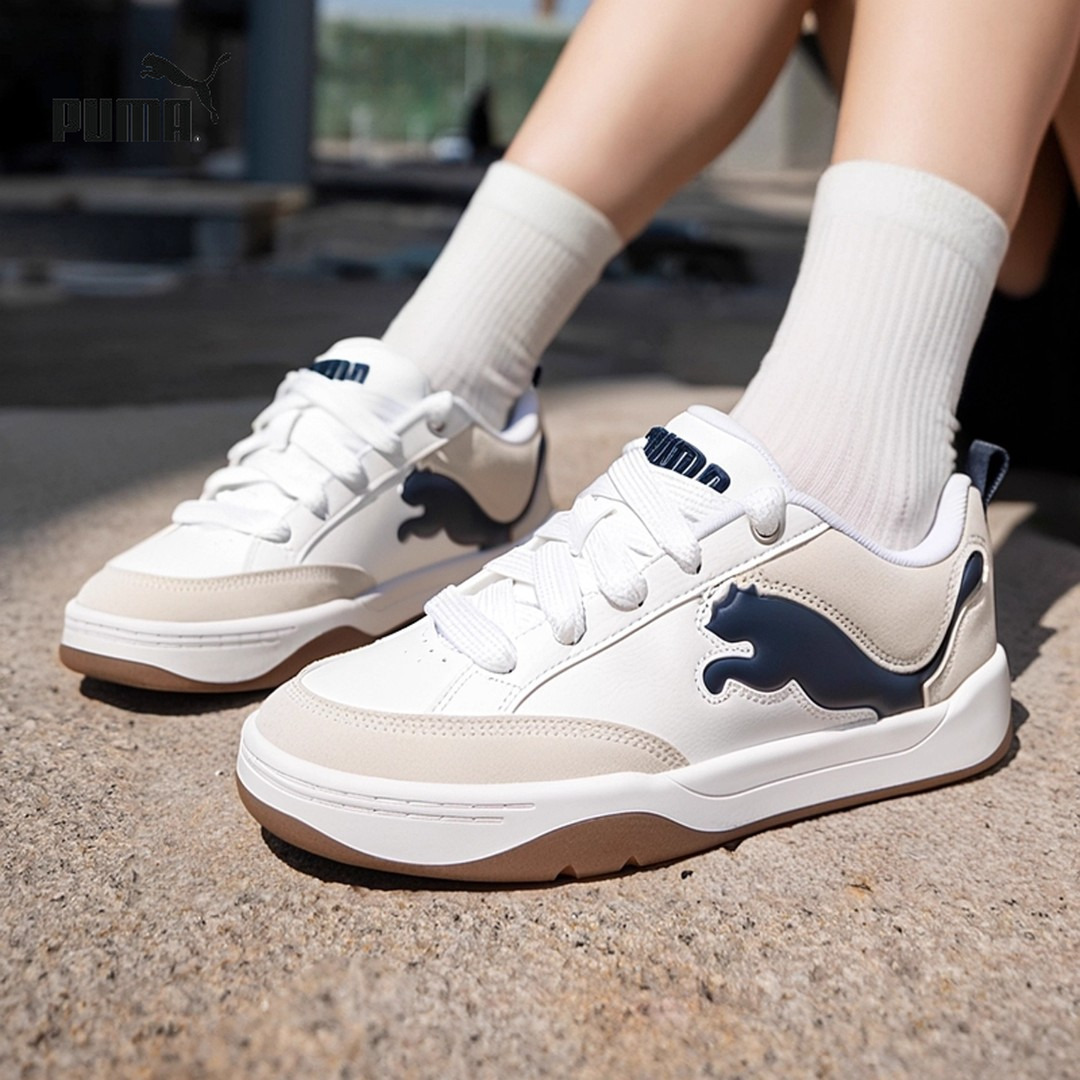 PUMA彪马男鞋女鞋面包鞋2025新款PARK海军蓝板鞋舒适休闲鞋395022