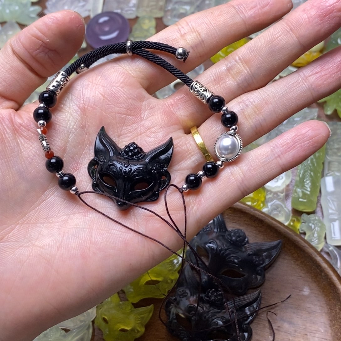 蛇纹石玉合金项链