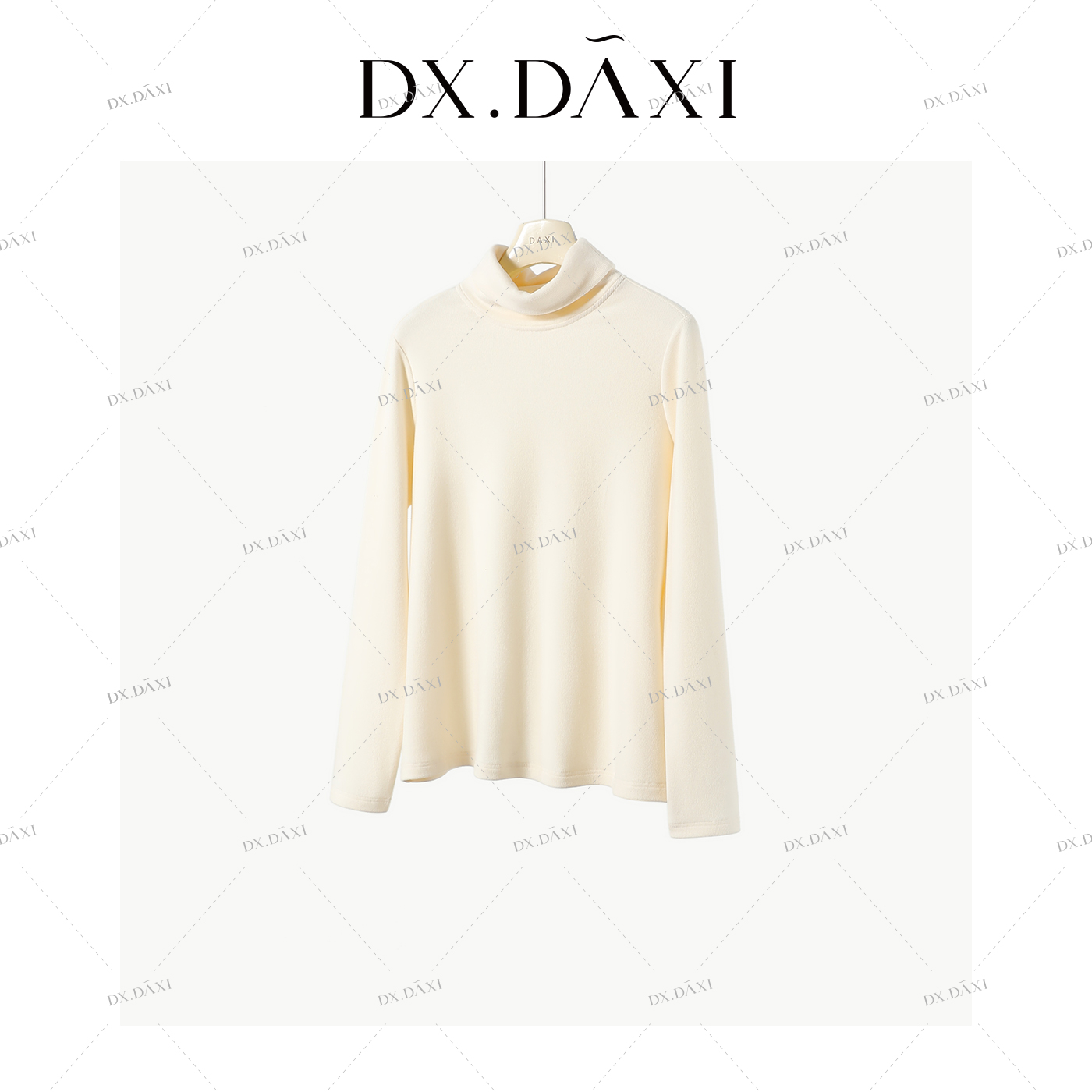 代大喜【温度堆堆T】纯色高领保暖针织T恤女秋冬宽松显瘦内搭打底衫