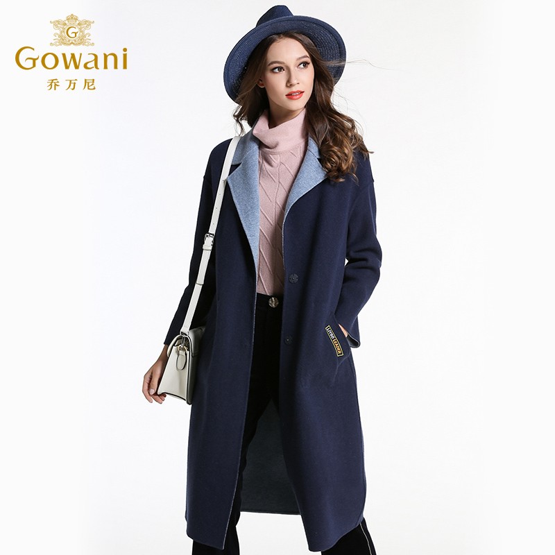 乔万尼毛呢大衣女装冬季新款修身显瘦气质双面羊毛呢外套EL4A552