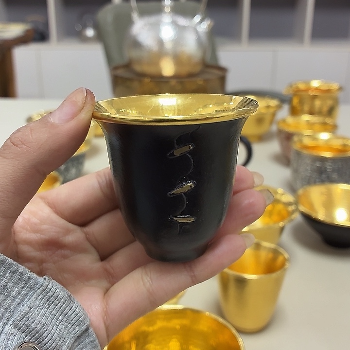 20李小鹤铁包金足金1.5闻香杯50毫升