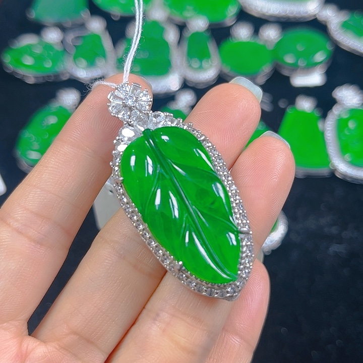 翡翠银S925镶嵌吊坠(不含链)