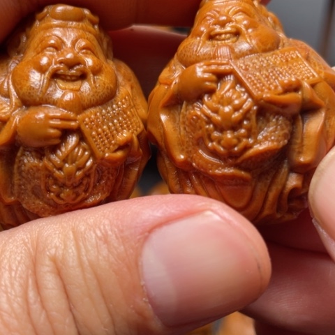 橄榄核手串/手链龙财手球一对3.5左右